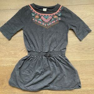 5/$25 OshKosh Gray Drop Waist Dress with Neon Indigenous Jewelry-like Detail 6X